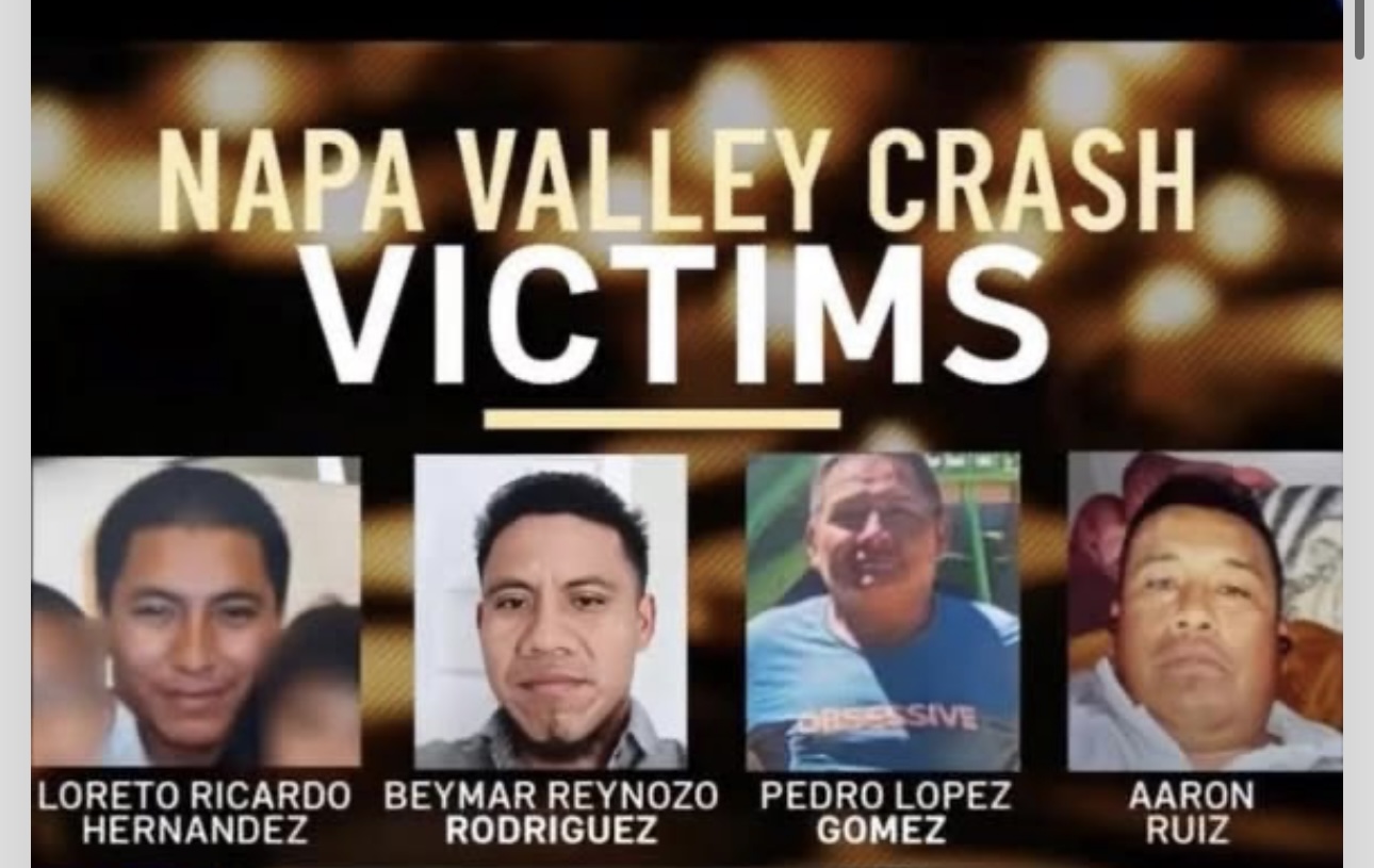 Six Farmworkers Killed in Napa County Van Crash Identified